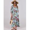 imageANRABESS Womens Boho Maxi Dresses 2026 Summer V Neck Puff Sleeve Floral Flowy Swing Fall Casual Long DressGreen Floral