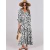 imageANRABESS Womens Boho Maxi Dresses 2026 Summer V Neck Puff Sleeve Floral Flowy Swing Fall Casual Long DressLeopard Print