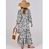 imageANRABESS Womens Boho Maxi Dresses 2026 Summer V Neck Puff Sleeve Floral Flowy Swing Fall Casual Long DressLeopard Print