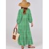 imageANRABESS Womens Boho Maxi Dresses 2026 Summer V Neck Puff Sleeve Floral Flowy Swing Fall Casual Long DressLight Green