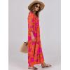 imageANRABESS Womens Boho Maxi Dresses 2026 Summer V Neck Puff Sleeve Floral Flowy Swing Fall Casual Long DressOrange Rose Floral