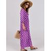 imageANRABESS Womens Boho Maxi Dresses 2026 Summer V Neck Puff Sleeve Floral Flowy Swing Fall Casual Long DressPurple