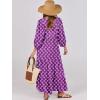 imageANRABESS Womens Boho Maxi Dresses 2026 Summer V Neck Puff Sleeve Floral Flowy Swing Fall Casual Long DressPurple