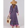 imageANRABESS Womens Boho Maxi Dresses 2026 Summer V Neck Puff Sleeve Floral Flowy Swing Fall Casual Long DressPurple Floral