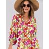 imageANRABESS Womens Boho Maxi Dresses 2026 Summer V Neck Puff Sleeve Floral Flowy Swing Fall Casual Long DressPurple Orange Floral