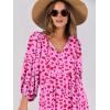 imageANRABESS Womens Boho Maxi Dresses 2026 Summer V Neck Puff Sleeve Floral Flowy Swing Fall Casual Long DressRose Red Floral