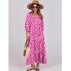 imageANRABESS Womens Boho Maxi Dresses 2026 Summer V Neck Puff Sleeve Floral Flowy Swing Fall Casual Long DressRose Red Floral