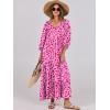 imageANRABESS Womens Boho Maxi Dresses 2026 Summer V Neck Puff Sleeve Floral Flowy Swing Fall Casual Long DressRose Red Floral