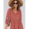 imageANRABESS Womens Boho Maxi Dresses 2026 Summer V Neck Puff Sleeve Floral Flowy Swing Fall Casual Long DressWine Red