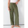 imageANRABESS Womens Casual Pants Summer High Waist Drawstring Loose Fit 2026 Beach Lightweight Comfy Lounge Trousers with Pockets Army Green Large