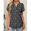 imageANRABESS Womens Dressy Chiffon Blouses V Neck Petal Short Sleeve Shirts 2026 Summer Casual Business Office Work TopsBlack Floral