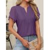 imageANRABESS Womens Dressy Chiffon Blouses V Neck Petal Short Sleeve Shirts 2026 Summer Casual Business Office Work TopsDark Purple