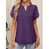 imageANRABESS Womens Dressy Chiffon Blouses V Neck Petal Short Sleeve Shirts 2026 Summer Casual Business Office Work TopsDeep Purple