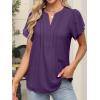 imageANRABESS Womens Dressy Chiffon Blouses V Neck Petal Short Sleeve Shirts 2026 Summer Casual Business Office Work TopsDeep Purple