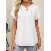 imageANRABESS Womens Dressy Chiffon Blouses V Neck Petal Short Sleeve Shirts 2026 Summer Casual Business Office Work TopsWhite