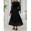 imageANRABESS Womens Floral Long Sleeve Maxi Dress V Neck Chiffon Flowy Boho ALine 2026 Spring Wedding Guest Party Wrap DressesBlack