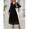 imageANRABESS Womens Floral Long Sleeve Maxi Dress V Neck Chiffon Flowy Boho ALine 2026 Spring Wedding Guest Party Wrap DressesBlack