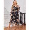 imageANRABESS Womens Floral Long Sleeve Maxi Dress V Neck Chiffon Flowy Boho ALine 2026 Spring Wedding Guest Party Wrap DressesBlack Floral Yellow