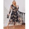 imageANRABESS Womens Floral Long Sleeve Maxi Dress V Neck Chiffon Flowy Boho ALine 2026 Spring Wedding Guest Party Wrap DressesBlack Floral Yellow