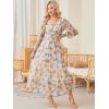 imageANRABESS Womens Floral Long Sleeve Maxi Dress V Neck Chiffon Flowy Boho ALine 2026 Spring Wedding Guest Party Wrap DressesFloral Beige