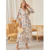 imageANRABESS Womens Floral Long Sleeve Maxi Dress V Neck Chiffon Flowy Boho ALine 2026 Spring Wedding Guest Party Wrap DressesFloral Beige