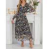 imageANRABESS Womens Floral Long Sleeve Maxi Dress V Neck Chiffon Flowy Boho ALine 2026 Spring Wedding Guest Party Wrap DressesFloral Black
