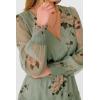 imageANRABESS Womens Floral Long Sleeve Maxi Dress V Neck Chiffon Flowy Boho ALine 2026 Spring Wedding Guest Party Wrap DressesFloral Green