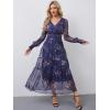 imageANRABESS Womens Floral Long Sleeve Maxi Dress V Neck Chiffon Flowy Boho ALine 2026 Spring Wedding Guest Party Wrap DressesFloral Navy Blue