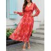 imageANRABESS Womens Floral Long Sleeve Maxi Dress V Neck Chiffon Flowy Boho ALine 2026 Spring Wedding Guest Party Wrap DressesFloral Red