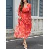 imageANRABESS Womens Floral Long Sleeve Maxi Dress V Neck Chiffon Flowy Boho ALine 2026 Spring Wedding Guest Party Wrap DressesFloral Red