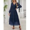 imageANRABESS Womens Floral Long Sleeve Maxi Dress V Neck Chiffon Flowy Boho ALine 2026 Spring Wedding Guest Party Wrap DressesNavy Blue