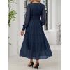 imageANRABESS Womens Floral Long Sleeve Maxi Dress V Neck Chiffon Flowy Boho ALine 2026 Spring Wedding Guest Party Wrap DressesNavy Blue