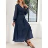 imageANRABESS Womens Floral Long Sleeve Maxi Dress V Neck Chiffon Flowy Boho ALine 2026 Spring Wedding Guest Party Wrap DressesNavy Blue