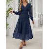 imageANRABESS Womens Floral Long Sleeve Maxi Dress V Neck Chiffon Flowy Boho ALine 2026 Spring Wedding Guest Party Wrap DressesNavy Blue