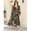 imageANRABESS Womens Floral Long Sleeve Maxi Dress V Neck Chiffon Flowy Boho ALine 2026 Spring Wedding Guest Party Wrap DressesRed Yellow Rose