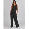 imageANRABESS Womens Jumpsuits 2026 Spring Fall Thick Casual Romper Sleeveless Wide Leg Pants One Piece Outfits Vacation ClothesBlack