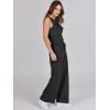 imageANRABESS Womens Jumpsuits 2026 Spring Fall Thick Casual Romper Sleeveless Wide Leg Pants One Piece Outfits Vacation ClothesBlack