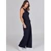 imageANRABESS Womens Jumpsuits 2026 Spring Fall Thick Casual Romper Sleeveless Wide Leg Pants One Piece Outfits Vacation ClothesDark Blue