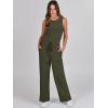 imageANRABESS Womens Jumpsuits 2026 Spring Fall Thick Casual Romper Sleeveless Wide Leg Pants One Piece Outfits Vacation ClothesDark Green