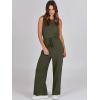 imageANRABESS Womens Jumpsuits 2026 Spring Fall Thick Casual Romper Sleeveless Wide Leg Pants One Piece Outfits Vacation ClothesDark Green