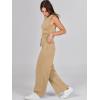 imageANRABESS Womens Jumpsuits 2026 Spring Fall Thick Casual Romper Sleeveless Wide Leg Pants One Piece Outfits Vacation ClothesKhaki