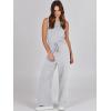 imageANRABESS Womens Jumpsuits 2026 Spring Fall Thick Casual Romper Sleeveless Wide Leg Pants One Piece Outfits Vacation ClothesLight Gray