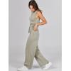 imageANRABESS Womens Jumpsuits 2026 Spring Fall Thick Casual Romper Sleeveless Wide Leg Pants One Piece Outfits Vacation ClothesLight Khaki