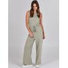 imageANRABESS Womens Jumpsuits 2026 Spring Fall Thick Casual Romper Sleeveless Wide Leg Pants One Piece Outfits Vacation ClothesLight Khaki