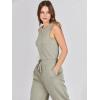 imageANRABESS Womens Jumpsuits 2026 Spring Fall Thick Casual Romper Sleeveless Wide Leg Pants One Piece Outfits Vacation ClothesLight Khaki