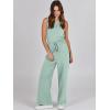 imageANRABESS Womens Jumpsuits 2026 Spring Fall Thick Casual Romper Sleeveless Wide Leg Pants One Piece Outfits Vacation ClothesPea Green