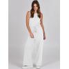imageANRABESS Womens Jumpsuits 2026 Spring Fall Thick Casual Romper Sleeveless Wide Leg Pants One Piece Outfits Vacation ClothesWhite