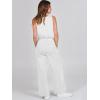 imageANRABESS Womens Jumpsuits 2026 Spring Fall Thick Casual Romper Sleeveless Wide Leg Pants One Piece Outfits Vacation ClothesWhite