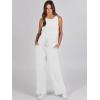 imageANRABESS Womens Jumpsuits 2026 Spring Fall Thick Casual Romper Sleeveless Wide Leg Pants One Piece Outfits Vacation ClothesWhite