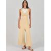 imageANRABESS Womens Jumpsuits Summer Linen Wide Leg Sleeveless V Neck Casual Dressy Rompers Pants 2026 Spring Vacation OutfitsBeige
